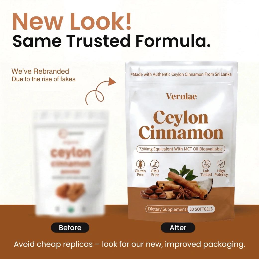 Verolae's new packaging shown next to the previous design
