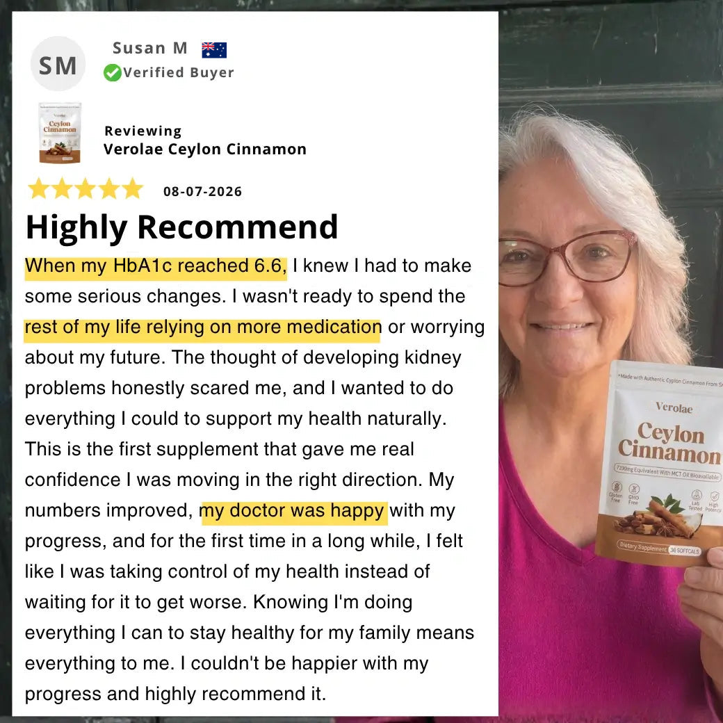 Five-star verified review of Verolae Ceylon Cinnamon by Susan M